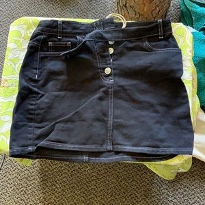 BDG black button up skirt